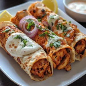 Chicken Tikka BBQ Sauce Roll