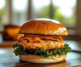 Chicken Juicy Lucy Cheese Burger