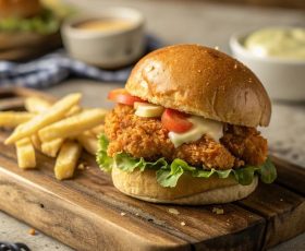 Half Chicken Broast with Bun & Fries